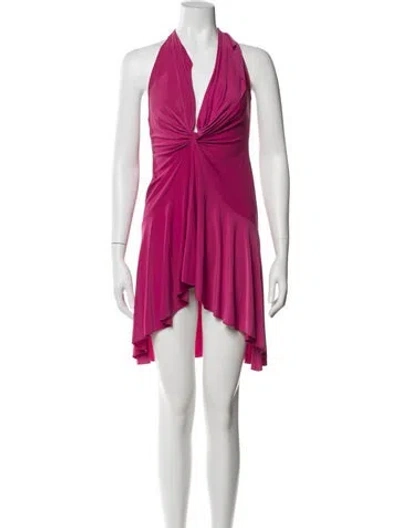 Pre-owned Vintage - Unbranded Halterneck Mini Dress In Pink
