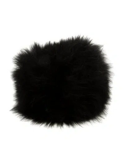 Pre-owned Vintage - Unbranded Knitted Fur Hat In Black