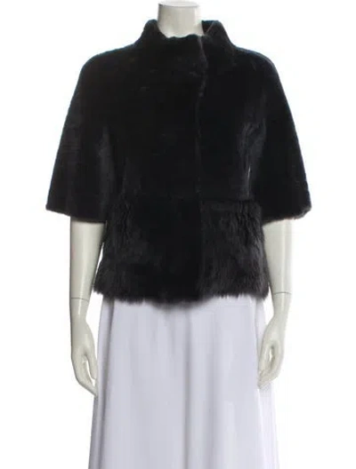 Pre-owned Vintage - Unbranded Lamb Fur Faux Fur Jacket In Black