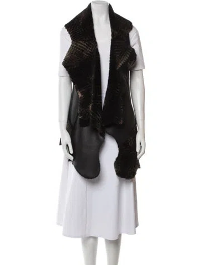 Pre-owned Vintage - Unbranded Lamb Fur Fur Jacket In Black