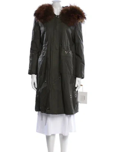 Pre-owned Vintage - Unbranded Lamb Leather Parka In Green