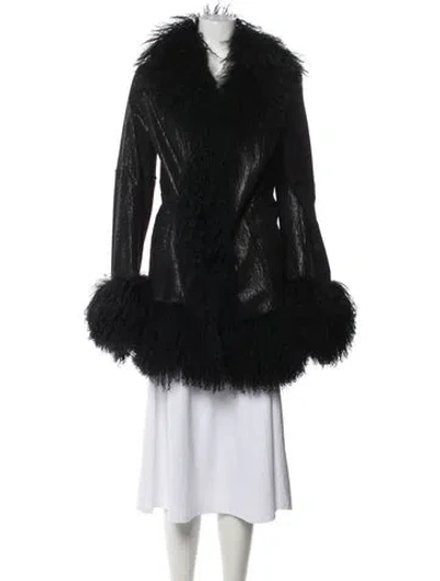 Pre-owned Vintage - Unbranded Lambskin Faux Fur Coat In Black