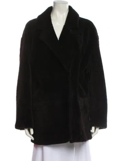 Pre-owned Vintage - Unbranded Lambskin Faux Fur Jacket In Black