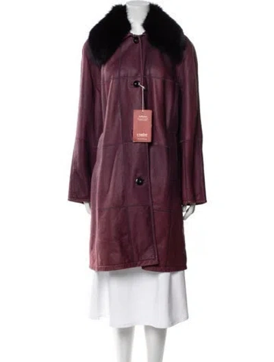 Pre-owned Vintage - Unbranded Lambskin Jacket W/ Tags In Burgundy