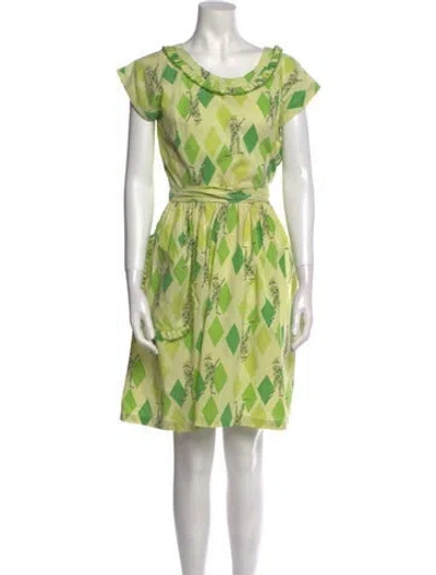 Pre-owned Vintage - Unbranded Late 1960's - Early 1970's Mini Dress In Green