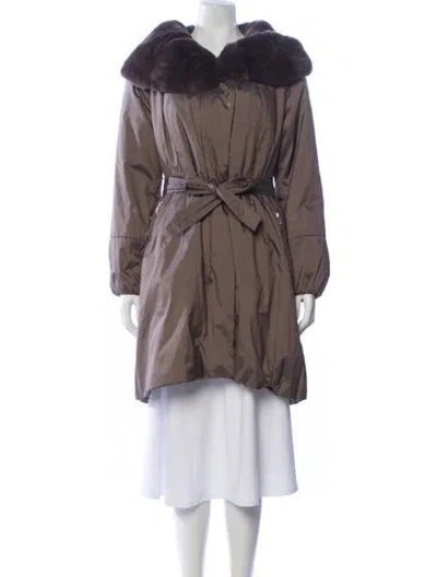Pre-owned Vintage - Unbranded Late 2000's - Early 2010's 'lecothia' Fur Coat In Gray