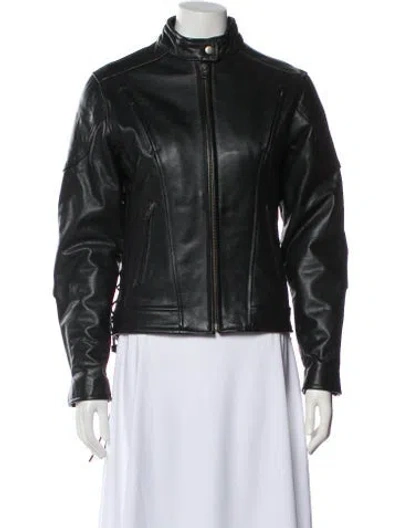Pre-owned Vintage - Unbranded Leather Biker Jacket In Black