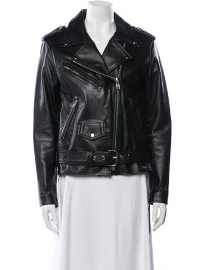 Pre-owned Vintage - Unbranded Leather Biker Jacket In Black