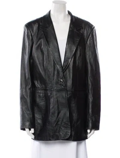 Pre-owned Vintage - Unbranded Leather Blazer In Black