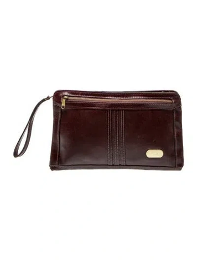 Pre-owned Vintage - Unbranded Leather Clutch In Brown