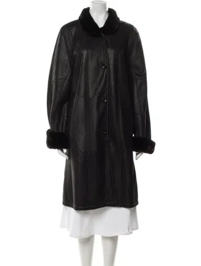 Pre-owned Vintage - Unbranded Leather Coat In Black