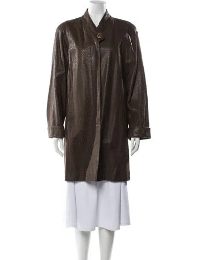 Pre-owned Vintage - Unbranded Leather Coat In Brown