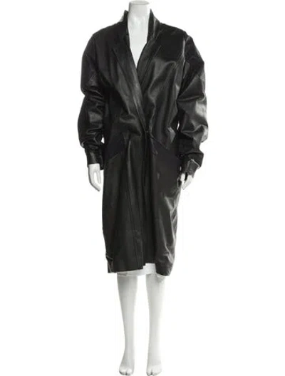 Pre-owned Vintage - Unbranded Leather Faux Fur Coat In Black