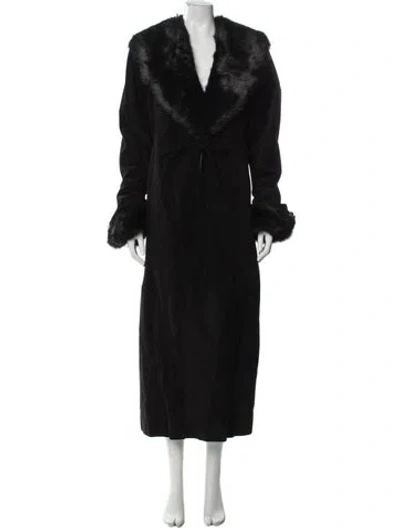 Pre-owned Vintage - Unbranded Leather Faux Fur Coat In Black