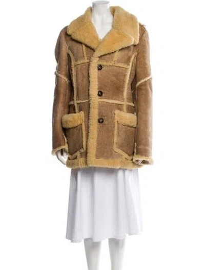Pre-owned Vintage - Unbranded Leather Faux Fur Coat In Neutral