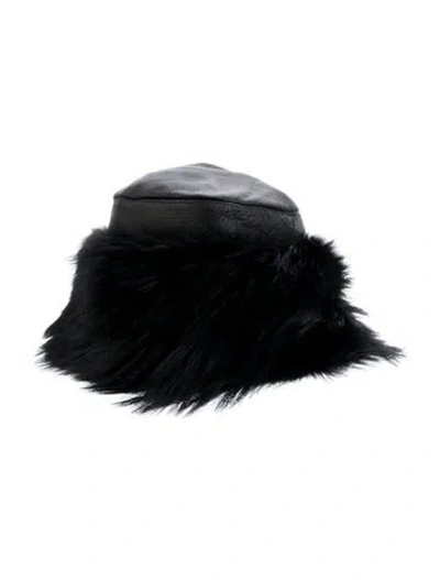 Pre-owned Vintage - Unbranded Leather Hat In Black