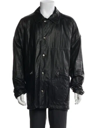 Pre-owned Vintage - Unbranded Leather Jacket In Black