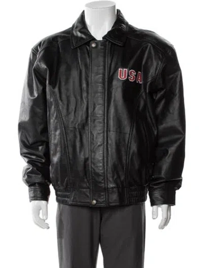 Pre-owned Vintage - Unbranded Leather Jacket In Black
