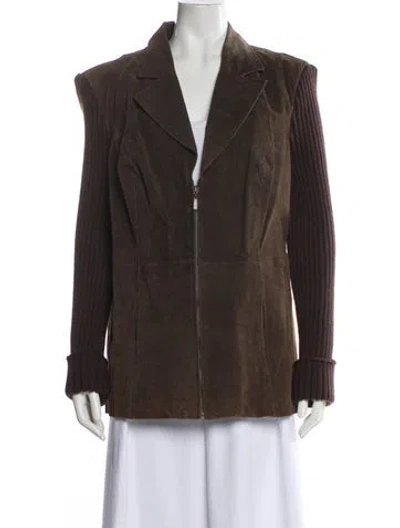 Pre-owned Vintage - Unbranded Leather Jacket In Brown