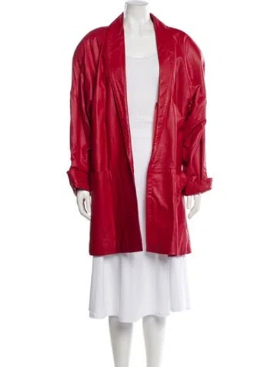 Pre-owned Vintage - Unbranded Leather Jacket In Red