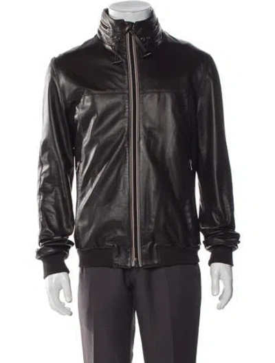 Pre-owned Vintage - Unbranded Leather Moto Jacket In Brown