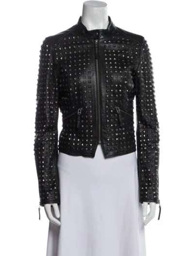 Pre-owned Vintage - Unbranded Leather Patterned Jacket In Black
