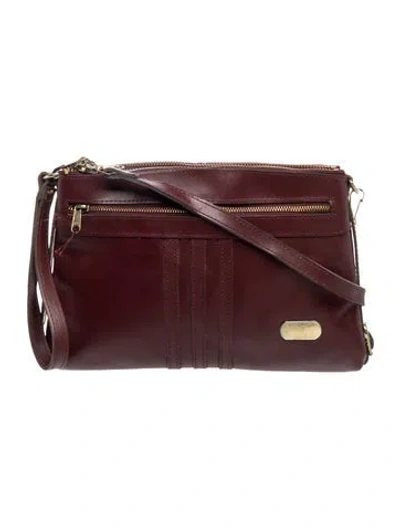 Pre-owned Vintage - Unbranded Leather Shoulder Bag In Burgundy