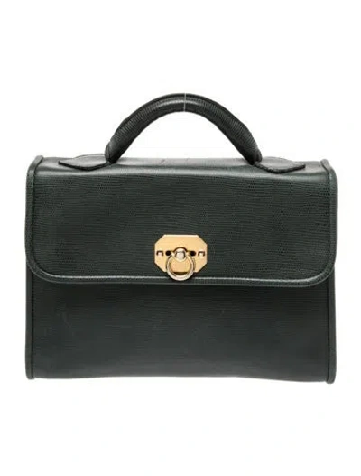 Pre-owned Vintage - Unbranded Leather Top Handle Bag In Gray
