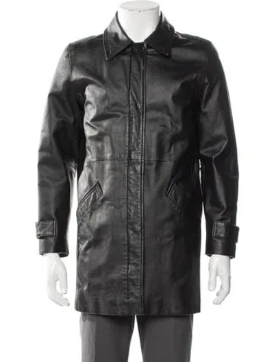 Pre-owned Vintage - Unbranded Leather Utility Jacket In Black