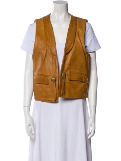 Pre-owned Vintage - Unbranded Leather Vest In Brown