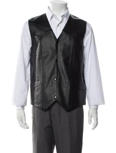 Pre-owned Vintage - Unbranded Leather Vest In Gray