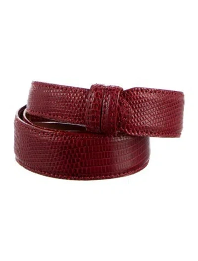 Pre-owned Vintage - Unbranded Lizard Belt Kit In Red