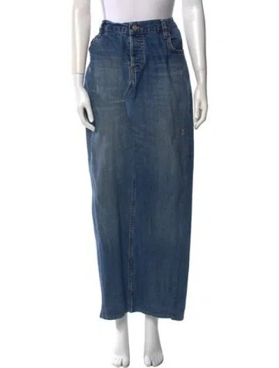 Pre-owned Vintage - Unbranded Long Skirt In Blue