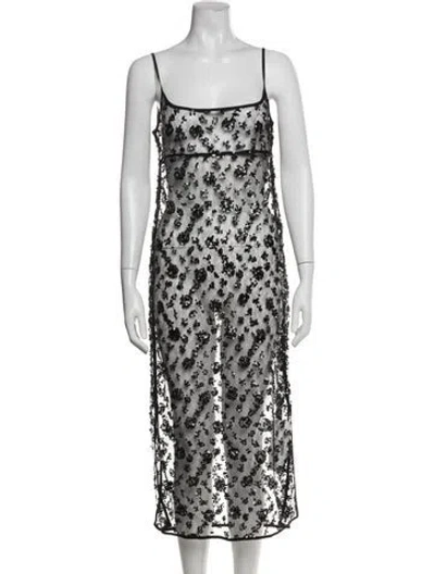 Pre-owned Vintage - Unbranded Mesh Midi Length Dress In White