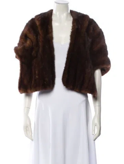 Pre-owned Vintage - Unbranded Mink Bolero In Brown