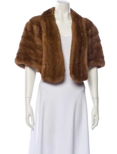 Pre-owned Vintage - Unbranded Mink Cape In Brown