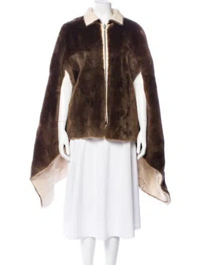Pre-owned Vintage - Unbranded Mink Colorblock Pattern Fur Coat In Brown