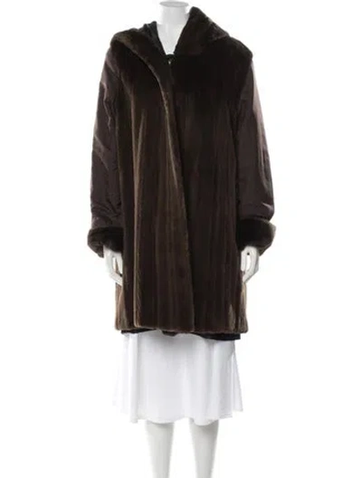 Pre-owned Vintage - Unbranded Mink Faux Fur Coat In Brown