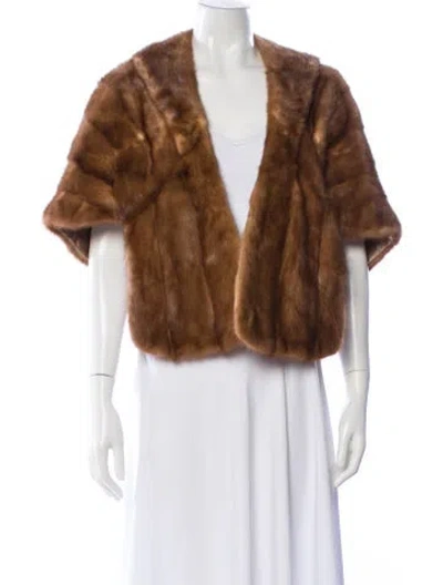 Pre-owned Vintage - Unbranded Mink Faux Fur Jacket In Brown