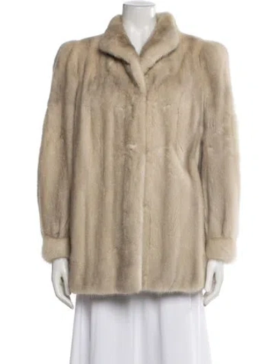 Pre-owned Vintage - Unbranded Mink Faux Fur Jacket In Neutral