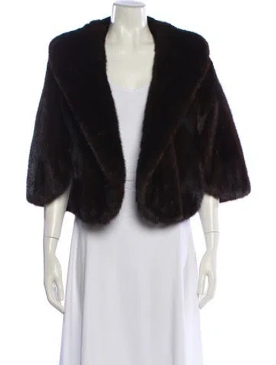 Pre-owned Vintage - Unbranded Mink Fur Jacket In Black