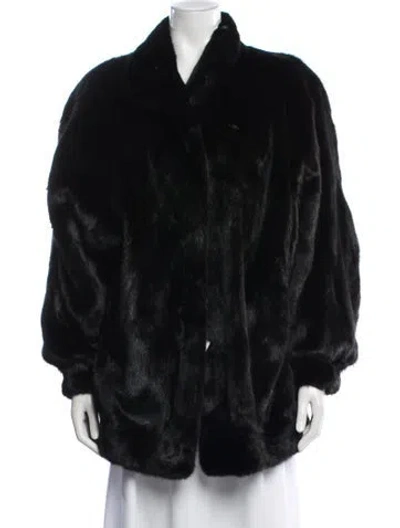 Pre-owned Vintage - Unbranded Mink Fur Jacket In Black