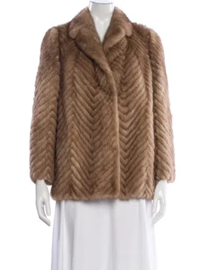 Pre-owned Vintage - Unbranded Mink Fur Jacket In Brown