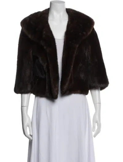 Pre-owned Vintage - Unbranded Mink Fur Jacket In Brown