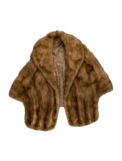 Pre-owned Vintage - Unbranded Mink Fur Jacket In Neutral