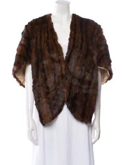 Pre-owned Vintage - Unbranded Mink Printed Fur Jacket In Brown