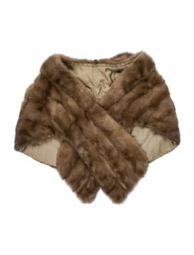 Pre-owned Vintage - Unbranded Mink Printed Shawl In Neutral