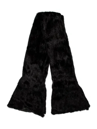 Pre-owned Vintage - Unbranded Mink Scarf In Black