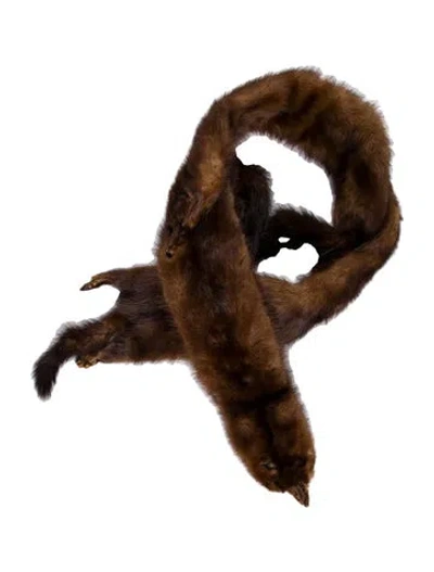 Pre-owned Vintage - Unbranded Mink Scarf In Brown