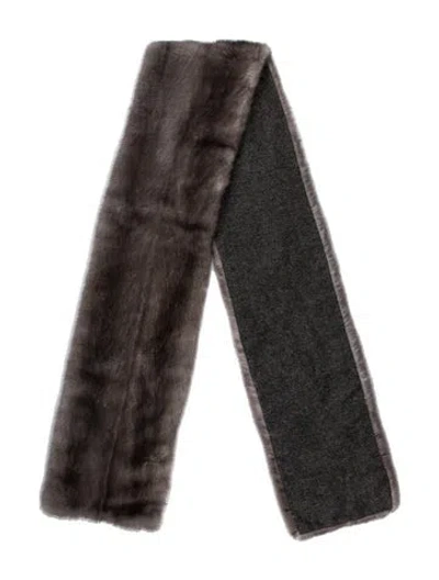 Pre-owned Vintage - Unbranded Mink Scarf In Gray